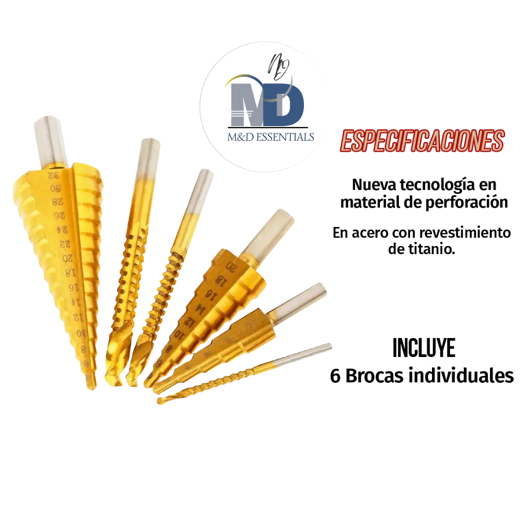 Set De Brocas X6 Recubiertas con titanio